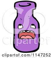 Cartoon Of A Purple Wine Bottle Mascot Royalty Free Vector Clipart
