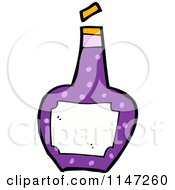 Cartoon Of A Purple Wine Bottle Royalty Free Vector Clipart by lineartestpilot