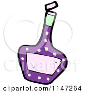 Cartoon Of A Purple Wine Bottle Royalty Free Vector Clipart by lineartestpilot
