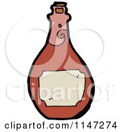 Cartoon Of A Red Wine Bottle Royalty Free Vector Clipart by lineartestpilot