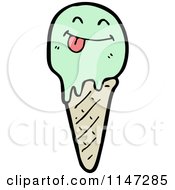 Cartoon Of A Waffle Ice Cream Cone Mascot Royalty Free Vector Clipart