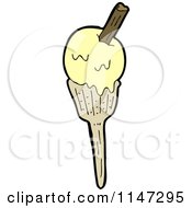 Cartoon Of A Waffle Ice Cream Cone Royalty Free Vector Clipart by lineartestpilot