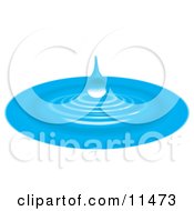 Blue Waterdrop And Ripples Clipart Illustration