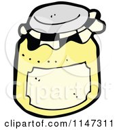 Cartoon Of A Jar Of Honey Royalty Free Vector Clipart by lineartestpilot