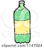 Cartoon Of A Bottled Soda Royalty Free Vector Clipart by lineartestpilot