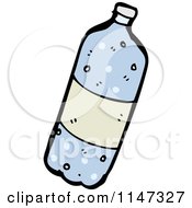 Cartoon Of A Bottled Carbonated Water Royalty Free Vector Clipart by lineartestpilot