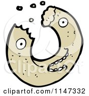 Cartoon Of A Donut Mascot Royalty Free Vector Clipart by lineartestpilot
