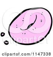 Cartoon Of A Pink Donut Royalty Free Vector Clipart by lineartestpilot