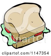 Cartoon Of A Sandwich Royalty Free Vector Clipart by lineartestpilot