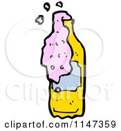 Cartoon Of A Beer Bottle Royalty Free Vector Clipart by lineartestpilot
