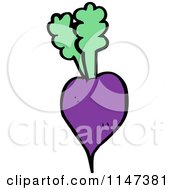 Cartoon Of A Purple Beet Royalty Free Vector Clipart