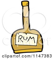 Cartoon Of A Rum Bottle Royalty Free Vector Clipart by lineartestpilot