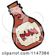 Cartoon Of A Rum Bottle Royalty Free Vector Clipart by lineartestpilot