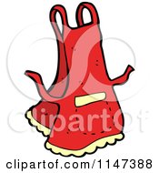 Cartoon Of A Red Apron Royalty Free Vector Clipart