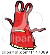 Cartoon Of A Red Apron Royalty Free Vector Clipart