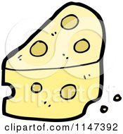 Cartoon Of A Cheese Wedge Royalty Free Vector Clipart