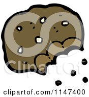 Cartoon Of A Cookie With A Bite Royalty Free Vector Clipart by lineartestpilot