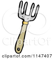 Cartoon Of A Fork Royalty Free Vector Clipart