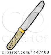 Cartoon Of A Butter Knife Royalty Free Vector Clipart by lineartestpilot