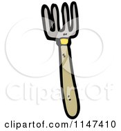 Cartoon Of A Fork Royalty Free Vector Clipart