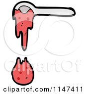 Cartoon Of A Spoon And Ketchup Royalty Free Vector Clipart