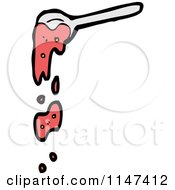 Cartoon Of A Spoon And Ketchup Royalty Free Vector Clipart by lineartestpilot