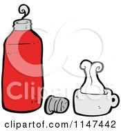 Cartoon Of A Thermos And Cup Royalty Free Vector Clipart