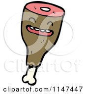 Cartoon Of A Drumstick Mascot Royalty Free Vector Clipart by lineartestpilot