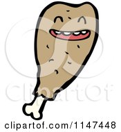 Cartoon Of A Drumstick Mascot Royalty Free Vector Clipart by lineartestpilot