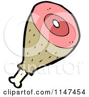 Cartoon Of A Drumstick Royalty Free Vector Clipart by lineartestpilot