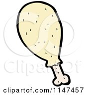 Cartoon Of A Drumstick Royalty Free Vector Clipart by lineartestpilot