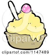 Cartoon Of A Bowl Of Ice Cream With A Cherry Royalty Free Vector Clipart