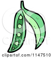 Cartoon Of A Pea Pod Royalty Free Vector Clipart by lineartestpilot