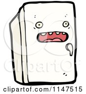 Cartoon Of A Refrigerator Mascot Royalty Free Vector Clipart by lineartestpilot