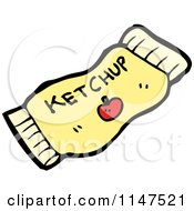 Cartoon Of A Ketchup Packet Royalty Free Vector Clipart by lineartestpilot