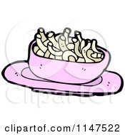 Cartoon Of A Bowl Of Noodles Royalty Free Vector Clipart by lineartestpilot