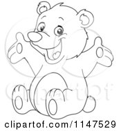 Poster, Art Print Of Happy Outlined Teddy Bear