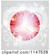 Cartoon Of A Bright Burst Of Light Over A Japanese Flag Royalty Free Vector Clipart