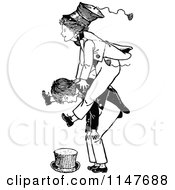 Poster, Art Print Of Retro Vintage Black And White Boys Playing Leap Frog
