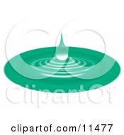 Green Waterdrop And Ripples Clipart Illustration by AtStockIllustration