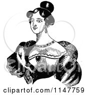 Clipart Of A Retro Vintage Black And White Elegant Woman Royalty Free Vector Illustration