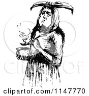 Clipart Of A Retro Vintage Black And White Woman With Mumps Royalty Free Vector Illustration