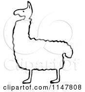Clipart Of A Black And White Llama Royalty Free Vector Illustration