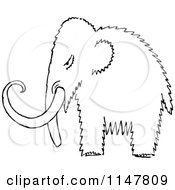 Clipart Of A Black And White Mammoth Royalty Free Vector Illustration by Prawny Vintage