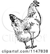 Poster, Art Print Of Retro Vintage Black And White Chicken