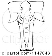 Clipart Of A Retro Vintage Black And White Elephant Royalty Free Vector Illustration by Prawny Vintage