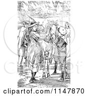 Poster, Art Print Of Retro Vintage Black And White Children Admiring A Horse