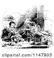 Poster, Art Print Of Retro Vintage Black And White Girls Playing With Dolls
