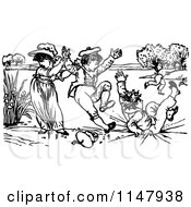 Poster, Art Print Of Retro Vintage Black And White Children Playing