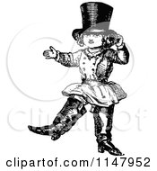 Poster, Art Print Of Retro Vintage Black And White Child Dressed Up In Boots And A Hat